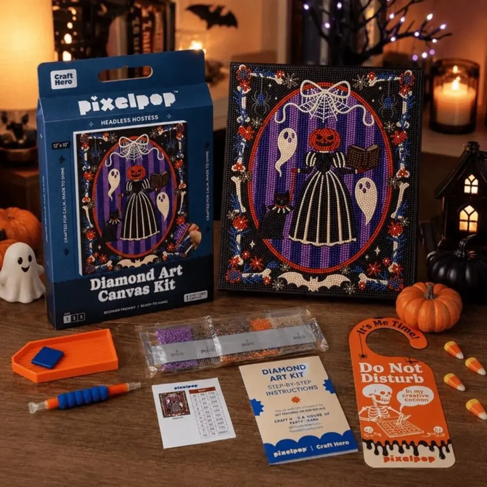 Pixelpop Headless Host Halloween Diamond Art Canvas Kit